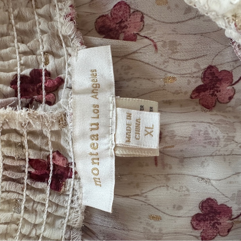 Monteau ruffled Floral Sheer Blouse - Picture 7 of 8